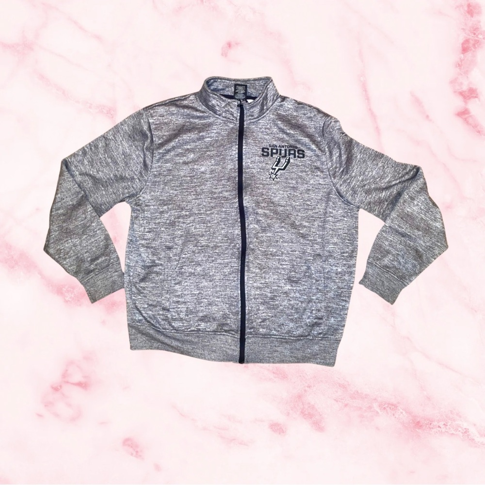 NBA Fleece San Antonio Gray Spurs Full Zip Up Jacket